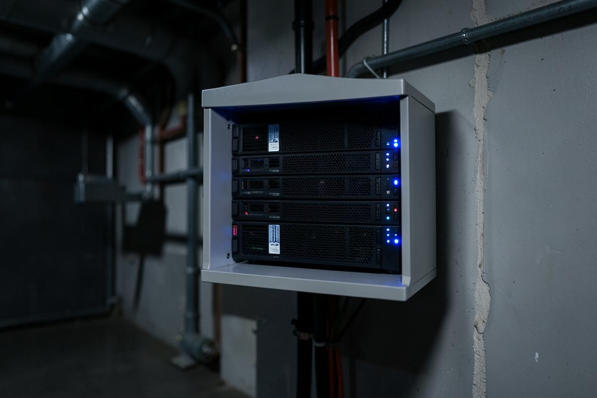 Short-depth rack server installed in a small edge equipment cabinet